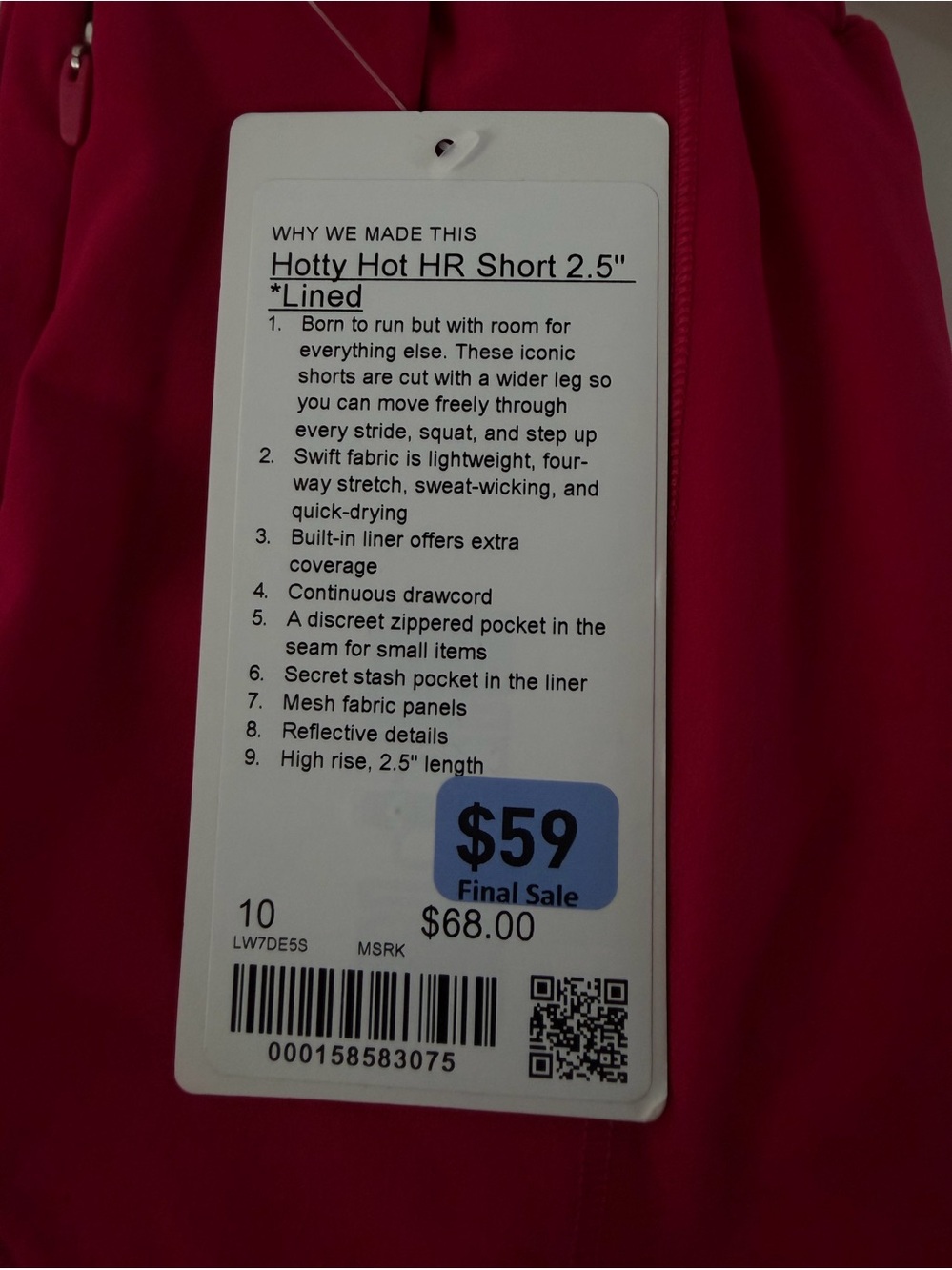 Lululemon - Hotty Hot High Rise Short 2.5” - Size 6 & 10 - NWT - Picture 7 of 7